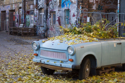 Vintage car on street in city