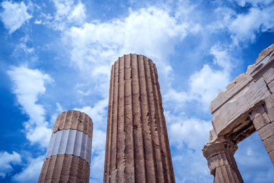 Low angle view of historical building against sky