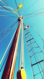 Low angle view of ferris wheel against blue sky