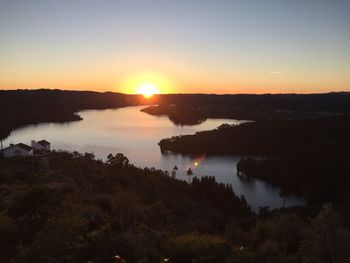 Sunset over lake