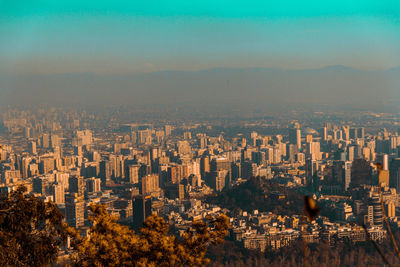 High angle view of buildings in city