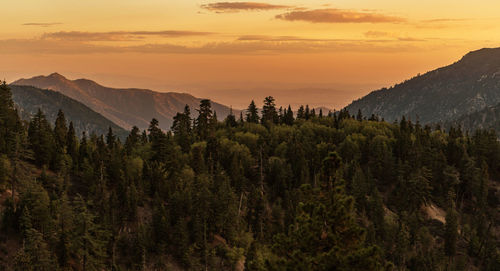 Scenic california san bernardino national forest mountains sunset. big bear lake 