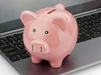 Close-up of computer keyboard on table