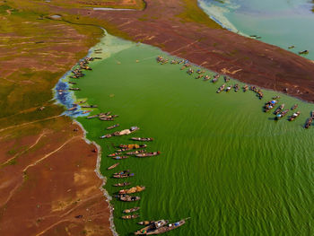 High angle view of lake