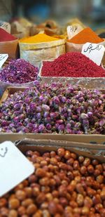 Various fruits for sale at market stall