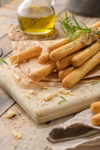 Close-up of food on cutting board
