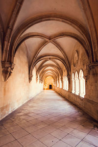 Empty corridor of historic building