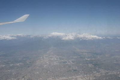 Aerial view of landscape against clear sky