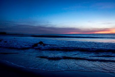 Scenic view of sea at sunset