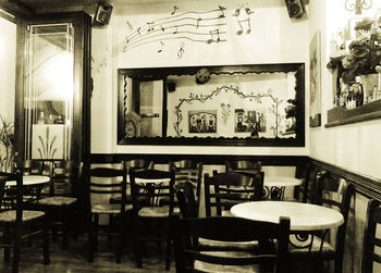 Empty chairs in restaurant