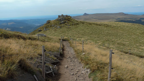 Hiking trail in auvergne, france