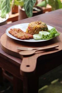 Close-up of meal served in plate