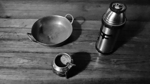 High angle view of tea on table