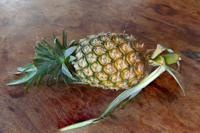 High angle view of fruits on table