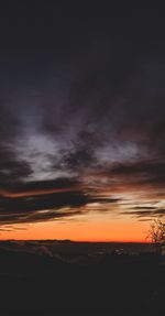 Scenic view of dramatic sky during sunset