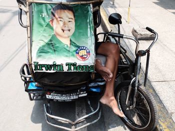 Man sitting on bicycle