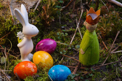 Close-up of easter eggs