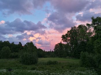 Scenic view of dramatic sky over landscape