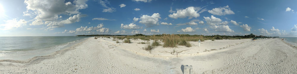 Panoramic view of beach against sky