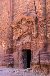 Low angle view of rock formation