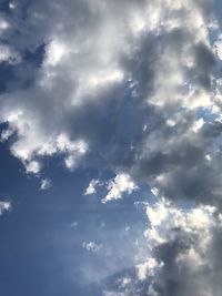 Low angle view of clouds in sky