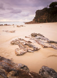 Scenic view of beach against sky