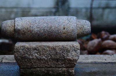 Close-up of stack of stones