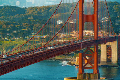 Bridge over river in city