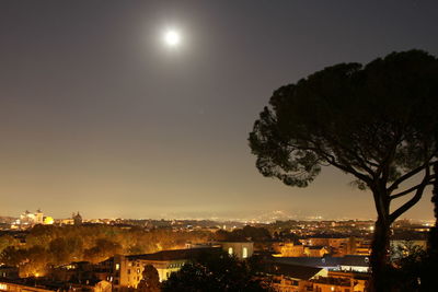 View of illuminated cityscape at night