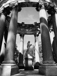 Low angle view of statue in city