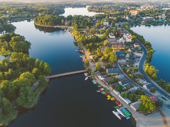 High angle view of bridge over river