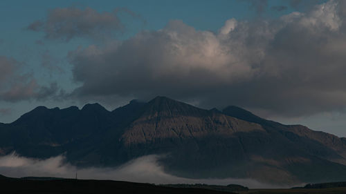 Panoramic view of mountain range against sky