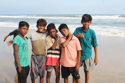Full length of children on beach
