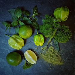 Directly above shot of vegetables on table