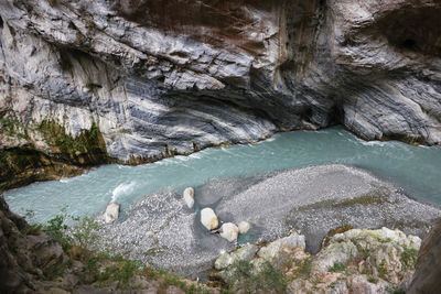 Scenic view of rocks in sea