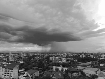 High angle view of townscape against sky