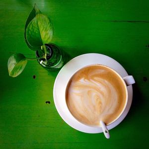 Coffee cup on table