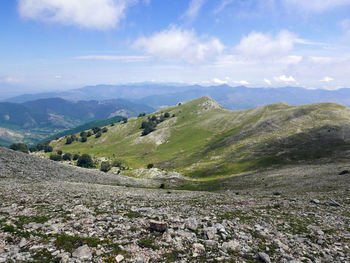 Panoramic view of the suggestive lepini mountains in italy