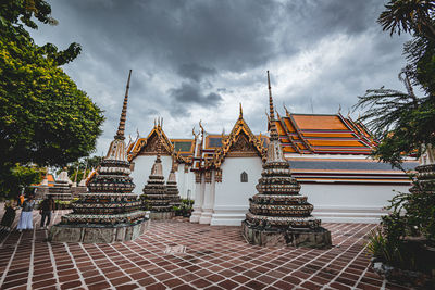 Low angle view of temple against sky