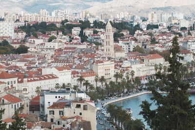 High angle shot of townscape