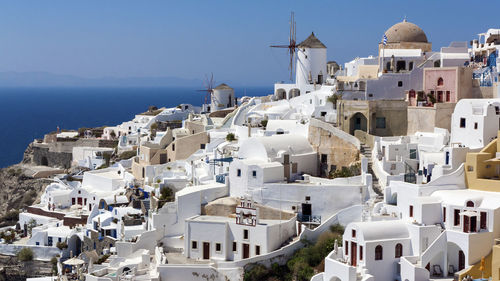 High angle view of buildings in town