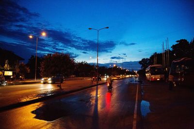 Cars on road at night
