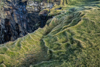 High angle view of rocks on land