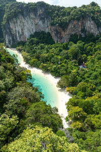 High angle view of beach