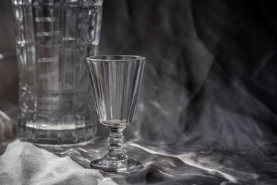 Close-up of wine glass on table