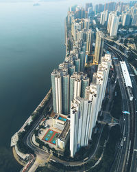 High angle view of city