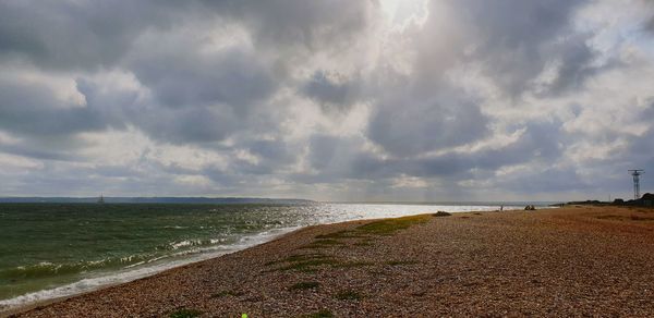 Scenic view of beach against sky