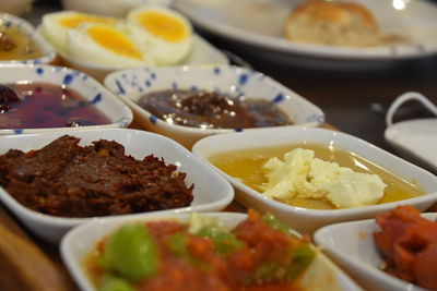 Close-up of food served in plate