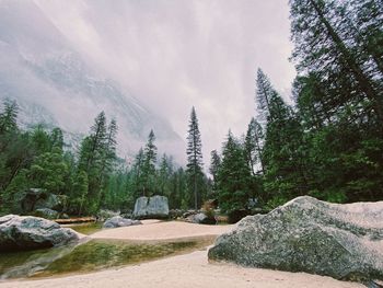 Panoramic shot of rocks against sky