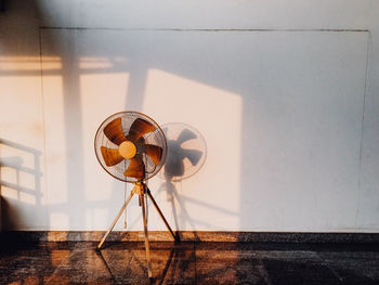 Electric fan on floor 